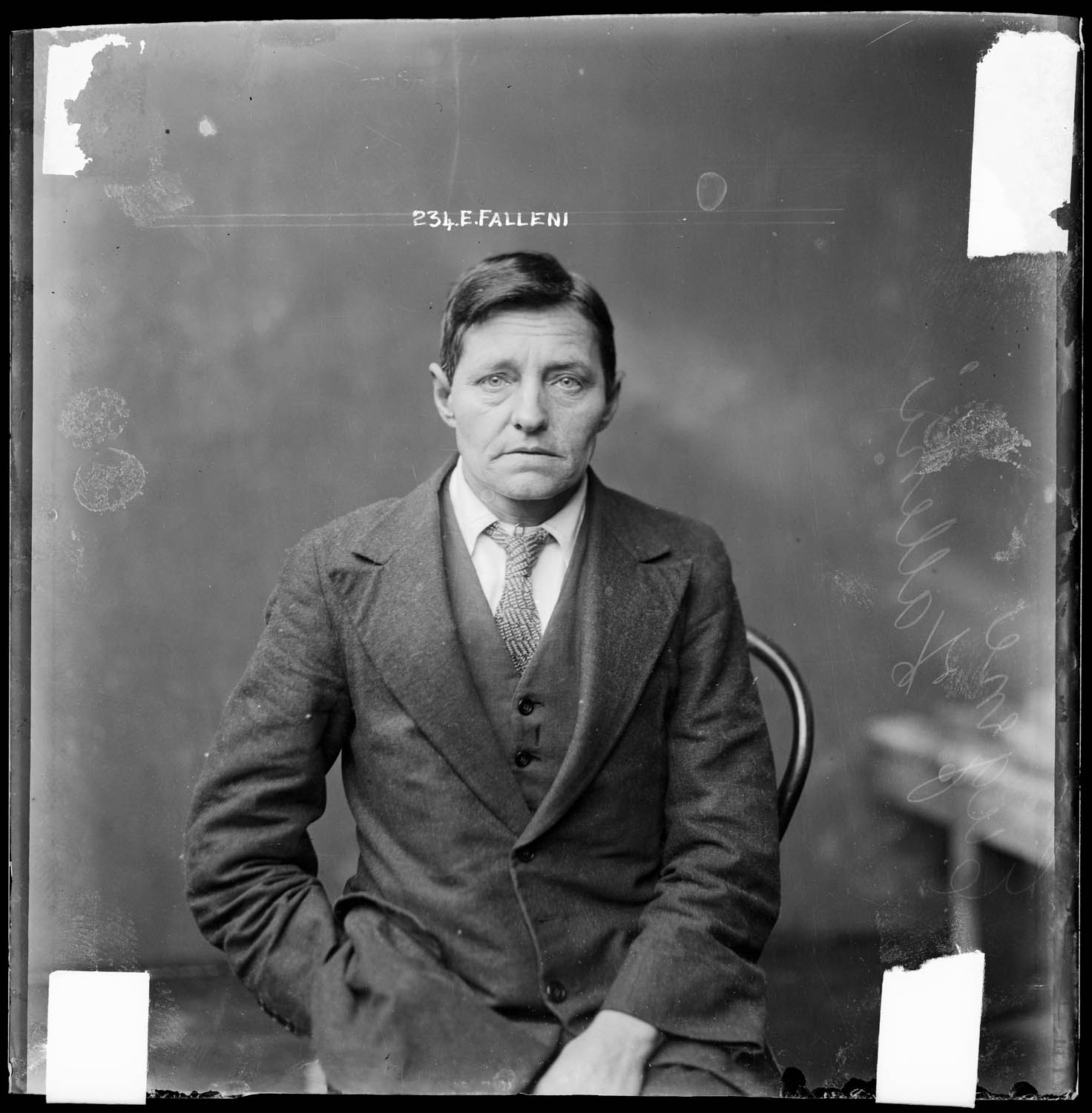 Eugenia Falleni, alias Harry Crawford, special           photograph number 234, Central Police Station Sydney, 1920.