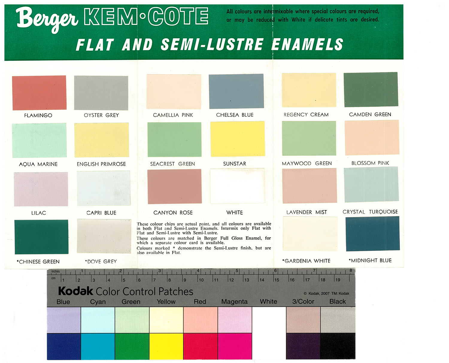 Berger Gloss Paint Colour Chart