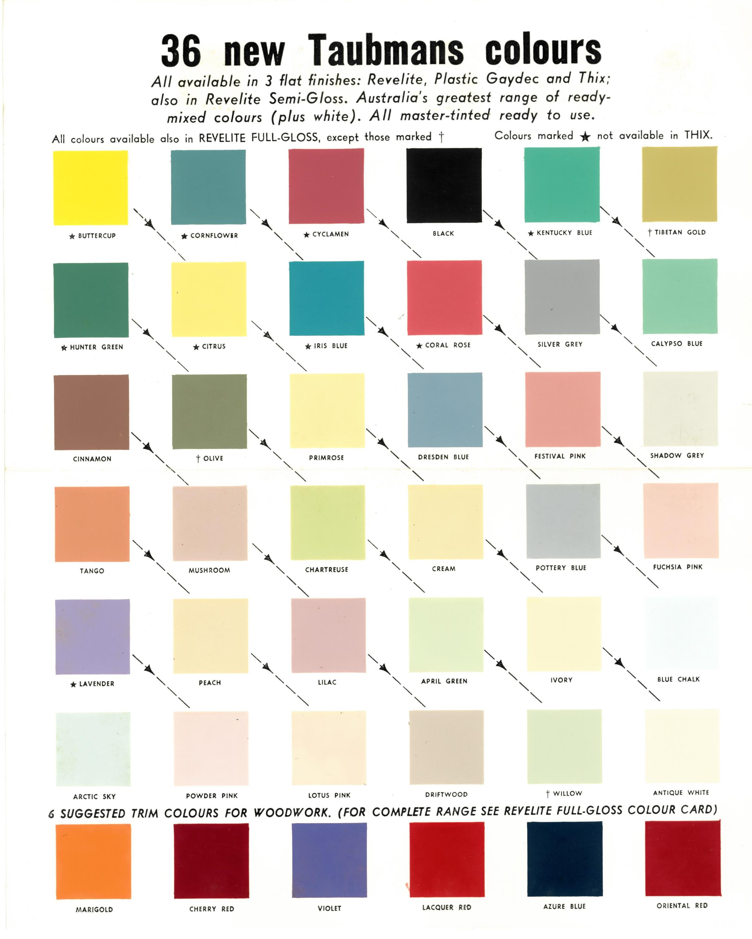 Taubmans Colour Chart